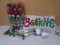 Large Group of Ornaments-Believe Decorative Pillow-Set of Metal Decorative Bells