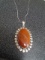 Ladies German Silver & Carnellan Pendant & Necklace