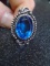 Ladies German Silver & Blue Topaz Ring