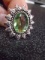 Ladies German Silver & Green Amethyst Ring