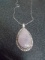 Ladies German Silver & Rose Quartz Necklace