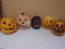 5pc Group of Decorative Jack-O-Lanterns