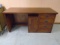 Solid Oak Desk w/ 3 Drawers & Door
