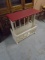 Painted Side Table w/ Double Magazine Rack on Bottom