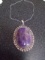 Ladies German Silver & Amethyst Pendant & Necklace