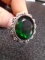 Ladies German Silver & Green Emerald Ring