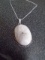 Ladies German Silver & White Rainbow Pendant & Necklace