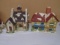 2pc Lighted Porcelain Village Houses