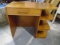 Vintage Small Solid Wood Desk w/ 3 Shelves on Side