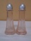 Set of Pink Depression Glass Salt & Pepper Shakers