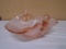 Dugan Pink Glass Bird Handled Bowl