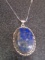 Ladies German Silver & Lapis Pendant w/ Necklace
