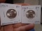 1954 & 1964 d Mint Silver Washington Quarters