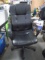 Black Leather Rolling Office Desk Chair