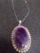Ladies German Silver & Amethyst Pendant & Necklace