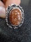 Ladies German Silver & Redstone Ring