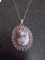 Ladies German Silver & Turquoise Pendant & Necklace