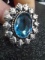 Ladies German Silver & Aquamarine Quartz Ring