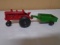 Vintage Metal Toy Tractor & Wagon