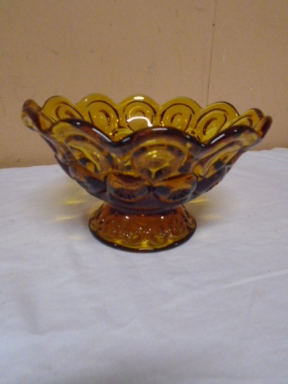 Vintage LE Smith Amber Moon & Stars Candy Bowl