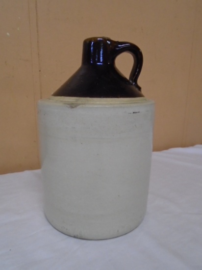 Vintage Brown Over White Crock Jug