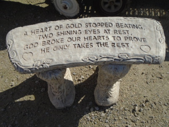 3pc Cement Berievment Garden Bench