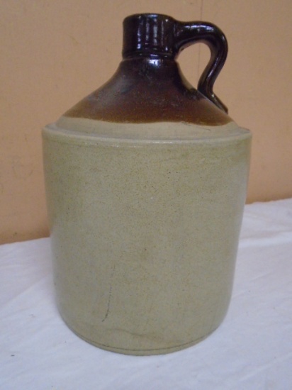 Vintage Brown Over White Crock Jug