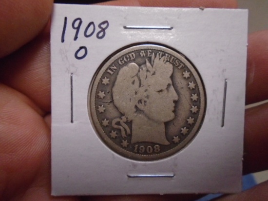 1908 O Mint Silver Barber Half Dollar