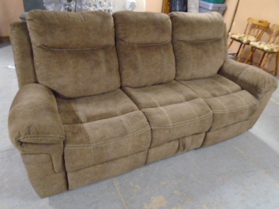 Dual Reclining Sofa w/ Drop Down Center Console w/ Power Strip & Pull Out Drawer