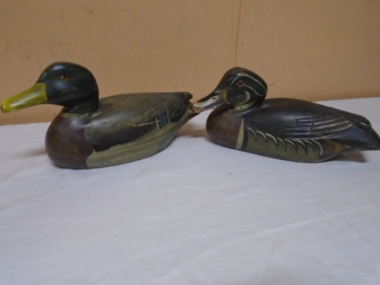 2 Wooden Hand Painted Ducks
