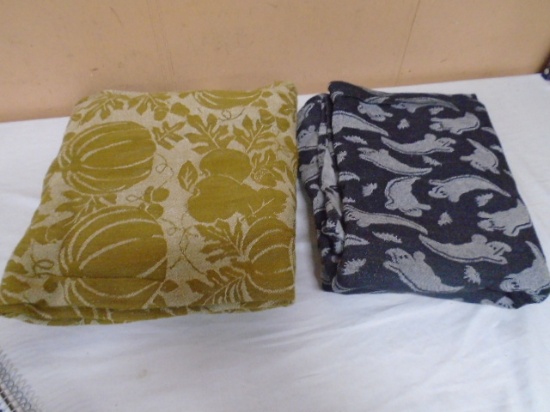 2 Like New Fall Linen Tableclothes