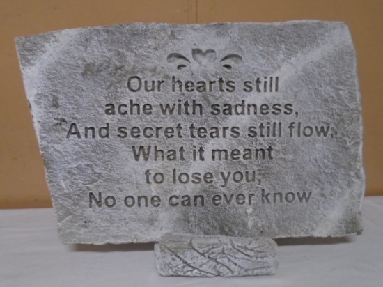 Cement Berievement Stone on Stand