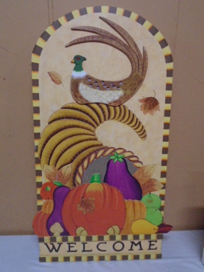 Wooden Autumn "Welcome" Porch Greeting Sign