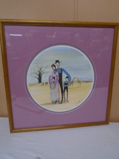 P. Buckley Moss "The Mission Family" Numbered Framed & Matted Print