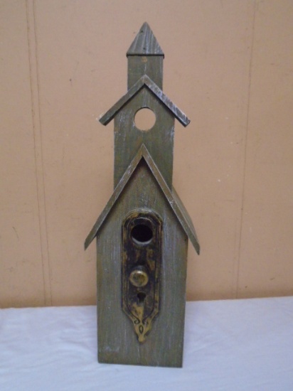 Wood Church Birdhouse Décor