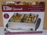 Elite Gourmet Stainless Steel Buffet Server & Warming Tray
