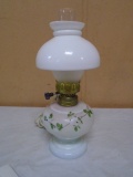 Small Vintage Hand Painted Electric Hurricane Lamp