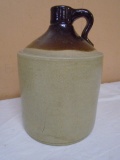 Vintage Brown Over White Crock Jug