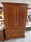 Beautiful Solod Wood Double Door Armoire  w/ 2 Drawers