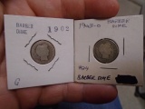 1902 & 1903 O Mint Silver Barber Dimes