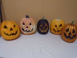 5pc Group of Decorative Jack-O-Lanterns