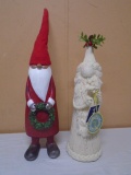 2 Santa Statues
