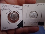 1962 & 1963 Silver Proof Rosevelt Dimes