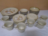 36pc Place Setting For 6 Crown Manor Autumn Blossom Stoneware