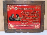 Wood Framed Coca-Cola Bar Mirror