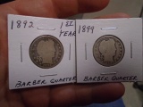 1892 & 1899 Silver Barber Quarters