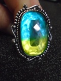 Ladies German Silver & Multi-Stone Ring