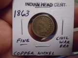1863 Copper Nickel Indian Head Cent