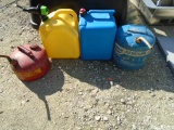 4pc Group of 2.5 & 5 Gallon Steel & Polly Cans