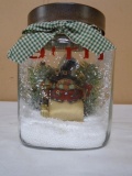 Glass Snowman & Snow Accent Light